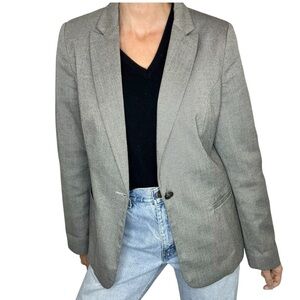 Kenneth Cole Select grey black herringbone classic fit preppy old money blazer L